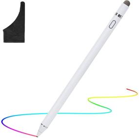 img 4 attached to 🖊️ MENKARWHY Active Stylus Digital Pen for Touch Screens, Rechargeable 1.5mm Fine Point Stylus Smart Pencil Compatible with Most Tablets, Includes Glove (White), Model E8910BT