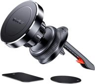 📱 magnetic car phone mount holder - raxfly [improved clip] 360° rotation magnetic air vent cell phone holder for car magnet mount - compatible with iphone, samsung & all smartphones (black) logo