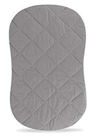 img 2 attached to 🛏️ Grey Jersey Cotton Quilted Waterproof Hourglass Sheet: All-in-One Bassinet Sheet with Mattress Pad Cover Protection by Ely's & Co.