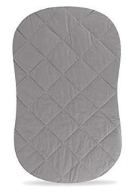 img 1 attached to 🛏️ Grey Jersey Cotton Quilted Waterproof Hourglass Sheet: All-in-One Bassinet Sheet with Mattress Pad Cover Protection by Ely's & Co.