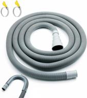 🚰 10 ft universal washer drain hose extension kit with u-bend holder and 2 hose clamps, fits 3/4” to 1-1/2” drain outlet - ideal for washing machines логотип