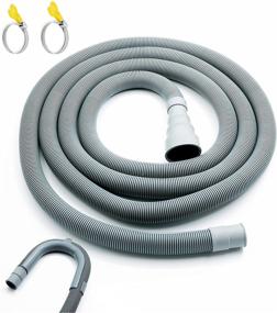 img 3 attached to 🚰 10 Ft Universal Washer Drain Hose Extension Kit with U-Bend Holder and 2 Hose Clamps, Fits 3/4” to 1-1/2” Drain Outlet - Ideal for Washing Machines