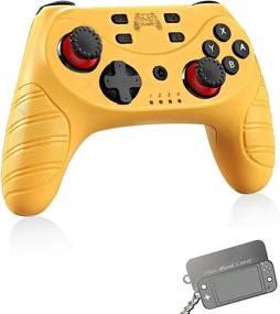 img 4 attached to Yellow Wireless Switch Pro Controller - Turbo, Gyro Axis, Motion & Vibration Shock, Bluetooth Compatible (Nintendo Switch/Switch Lite)