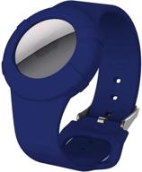 🔵 protect your apple airtag with litodream soft silicone wristband case strap (1-blue) logo