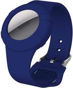 img 4 attached to 🔵 Protect Your Apple AirTag with LitoDream Soft Silicone Wristband Case Strap (1-Blue)