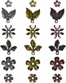 img 1 attached to Tim Holtz Idea-ology Metal Foliage with 🍃 Fasteners: Pack of 18, Various Sizes, Antique Finishes (TH92788)