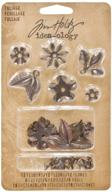 tim holtz idea-ology metal foliage with 🍃 fasteners: pack of 18, various sizes, antique finishes (th92788) logo