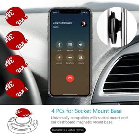 img 1 attached to 8 Pack Sticky Adhesive for Socket Base, PKYAA Double-Sided Tape Replacement for Collapsible Grip & Stand Back, 4pcs Sticker Pads for Car Magnetic Phone Holder