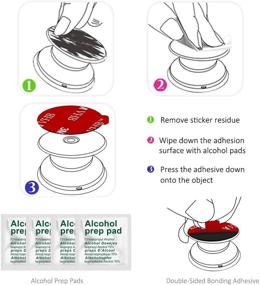 img 2 attached to 8 Pack Sticky Adhesive for Socket Base, PKYAA Double-Sided Tape Replacement for Collapsible Grip & Stand Back, 4pcs Sticker Pads for Car Magnetic Phone Holder