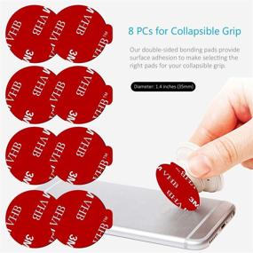 img 3 attached to 8 Pack Sticky Adhesive for Socket Base, PKYAA Double-Sided Tape Replacement for Collapsible Grip & Stand Back, 4pcs Sticker Pads for Car Magnetic Phone Holder