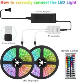 img 3 attached to 🌈 DLIANG 65.6ft RGB LED Strip Light Kit - Flexible Tape Lights with 600 LEDs, Remote Control, and Power Adapter - Perfect for Home Kitchen Party Deco!