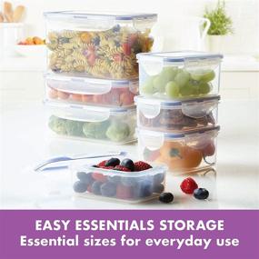 img 2 attached to 🍱 LocknLock Easy Essentials Food Storage Lids/Airtight Containers - BPA Free, 14-Piece Set - Rectangle Shape, Clear Design