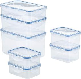 img 4 attached to 🍱 LocknLock Easy Essentials Food Storage Lids/Airtight Containers - BPA Free, 14-Piece Set - Rectangle Shape, Clear Design