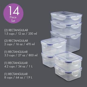 img 3 attached to 🍱 LocknLock Easy Essentials Food Storage Lids/Airtight Containers - BPA Free, 14-Piece Set - Rectangle Shape, Clear Design