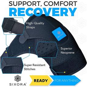 img 3 attached to Sixora Shoulder Brace - Adjustable Compression Sleeve for Men and Women | Neoprene Support for Shoulder Injuries, AC Joint Pain Relief, Dislocation - Comfortable and Breathable (Small/Medium)