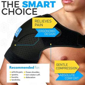 img 2 attached to Sixora Shoulder Brace - Adjustable Compression Sleeve for Men and Women | Neoprene Support for Shoulder Injuries, AC Joint Pain Relief, Dislocation - Comfortable and Breathable (Small/Medium)