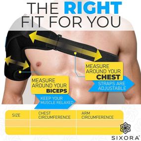 img 1 attached to Sixora Shoulder Brace - Adjustable Compression Sleeve for Men and Women | Neoprene Support for Shoulder Injuries, AC Joint Pain Relief, Dislocation - Comfortable and Breathable (Small/Medium)