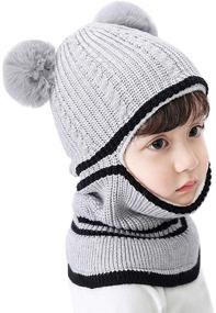 img 2 attached to Stay Warm and Playful with Kacota Winter Knitted Earflap Bear Pink Boys' Accessories for Cold Weather