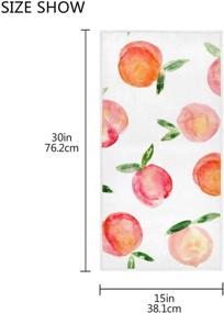 img 2 attached to 🍑 ZZAEO Watercolor Peach Towel - Cute Fruit Hand Towel for Home Bathroom Decor, 30 x 15 inch, Thin & Lightweight
