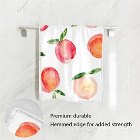 img 3 attached to 🍑 ZZAEO Watercolor Peach Towel - Cute Fruit Hand Towel for Home Bathroom Decor, 30 x 15 inch, Thin & Lightweight