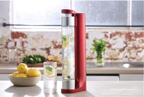 img 3 attached to Twenty39 Qarbo - Sparkling Water Maker and Fruit Infuser - High-Quality Carbonation Machine with Two 1L BPA Free Bottles - Enhances Flavor while Carbonating Beverages (Metallic-Red)