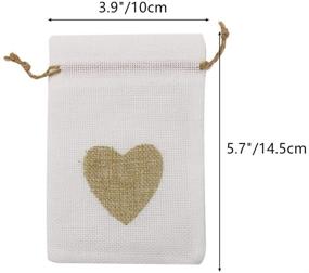 img 2 attached to 20pcs Small Burlap Heart Gift Bags with Drawstring - HRX Package Jute Cloth Favor Pouches for Wedding Shower Party Christmas Valentine's Day DIY Craft (3.9 x 5.7 inches)