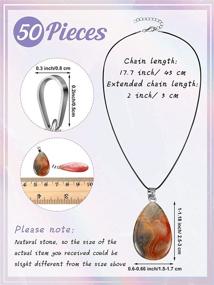 img 3 attached to 💎 Teardrop Stone Pendant Set - 50 Natural Crystal Quartz Stone Charms in Teardrop Shape Necklace Pendant, Healing Crystal Gemstone Charms with 50 Faux Leather Cords - Ideal for Women and Girls, Chakra Stone Jewelry