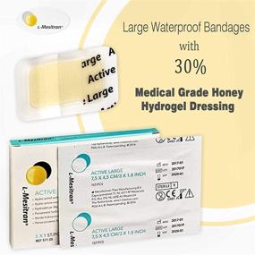 img 3 attached to 🍯 Medical Grade Honey Bandages (Pack of 5) - 30% Honey - Waterproof Wound Healing Dressing with Non-Adhering Sterile Gauze Pads for Small Cuts, Abrasions, and Burns