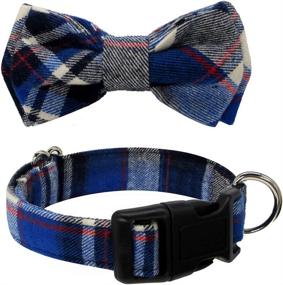 img 3 attached to 🐱 Kebs Kebocis Adjustable Cat Bow Tie Collar with Detachable Bowtie: Neck Tie for Dogs