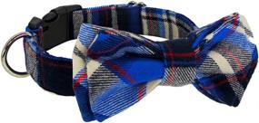 img 4 attached to 🐱 Kebs Kebocis Adjustable Cat Bow Tie Collar with Detachable Bowtie: Neck Tie for Dogs