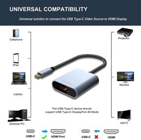 img 3 attached to 🔌 Адаптер BENFEI USB C к HDMI: совместим с Thunderbolt 3 на MacBook Pro, MacBook Air, Samsung Galaxy S10/S9 и другими устройствами!