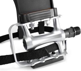 img 1 attached to NEWSTY Bike Pedals with Clips and Straps - Ideal for Outdoor Cycling and Indoor Stationary Bikes - 9/16-Inch Spindle Resin/Alloy Bicycle Pedals