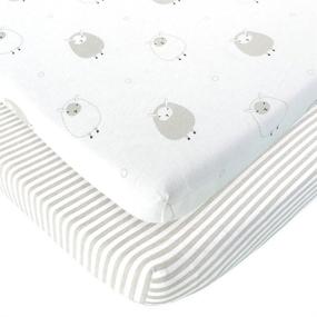 img 4 attached to 👶 Breathable Pure Jersey Cotton Baby Cradle Sheets - Arms Reach Co Sleeper Compatible (18x36x2) - Unisex