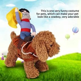 img 3 attached to 🤠 Cute and Hilarious Filfeel Pet Dog Cowboy Costume: Knight Riding Clothes for Cosplay Fun