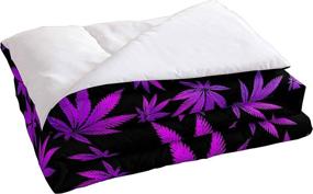 img 1 attached to 🌿 Feelyou Marijuana Leaf Queen Size Comforter Set - Elegant Black Purple Botanical Bedding for Cannabis Enthusiasts - Luxury 3Pcs Quilt Set for Kids, Men, Women, Adults - Stylish Hemp Room Decor