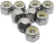 50-pack stainless steel a2-70/304/18-8 fullerkreg 1/4-20 hex lock nuts with nylon insert, plain finish logo