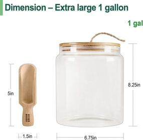 img 2 attached to 🍯 1 Gallon Glass Jar with Bamboo Lid - Airtight Food Storage Container Set for Flour & Pantry Items