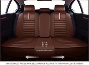 img 2 attached to OASIS AUTO OS-001 Leather Car Seat Covers Interior Accessories for Covers