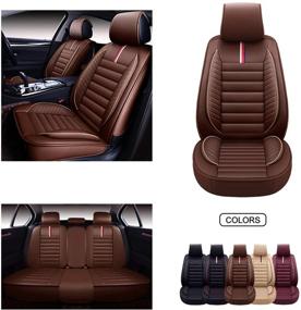 img 4 attached to OASIS AUTO OS-001 Leather Car Seat Covers Interior Accessories for Covers