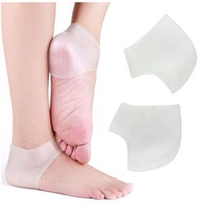 img 4 attached to 👠 Silicone Gel Heel Cups for Women & Men - Dr. Pedi Heel Protectors, Moisturizing Heel Pads for Blister & Cracked Foot, 1 Pair