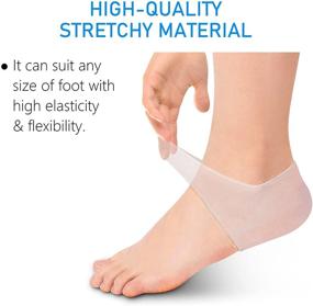 img 1 attached to 👠 Silicone Gel Heel Cups for Women & Men - Dr. Pedi Heel Protectors, Moisturizing Heel Pads for Blister & Cracked Foot, 1 Pair