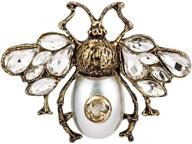 🐝 white and gold power dressing bee with swarovski detailing brooch - exquisite knighthood collection logo
