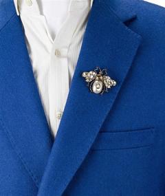 img 1 attached to 🐝 White and Gold Power Dressing Bee with Swarovski Detailing Brooch - Exquisite Knighthood Collection