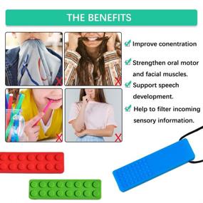 img 3 attached to Sensory Chew Necklace Bundle for Kids: Teething, ADHD, Autism & Biting Relief - Food Grade Silicone Oral Motor Chewy Teether - 4PCS Set for Boys & Girls