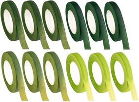 img 4 attached to 🌿 Floral Tape - 12-Pack Florist Tape, Green Adhesive for Bouquet Wrapping, Floral Arrangement and Crafts, 0.47" x 30 Yards, 4 Green Shades