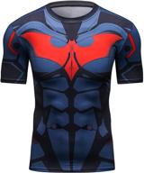 🦸 men's superhero compression workout t-shirts - cool dry running tees for gym & fitness логотип