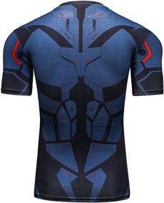 img 2 attached to 🦸 Men's Superhero Compression Workout T-Shirts - Cool Dry Running Tees for Gym & Fitness