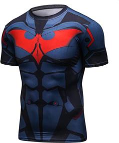 img 3 attached to 🦸 Men's Superhero Compression Workout T-Shirts - Cool Dry Running Tees for Gym & Fitness