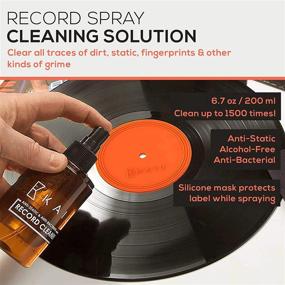 img 2 attached to 🎵 KAIU Vinyl Record Cleaner - LP Discwasher Kit with Solution, Anti-Static Carbon & Velvet Brush, Protector, Microfiber Cloth - Turntable Stylus Cleaning Solution