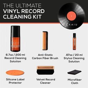 img 3 attached to 🎵 KAIU Vinyl Record Cleaner - LP Discwasher Kit with Solution, Anti-Static Carbon & Velvet Brush, Protector, Microfiber Cloth - Turntable Stylus Cleaning Solution